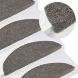 Vidaxl stair mats self -adhesive 15 st 56x17x3 cm gray