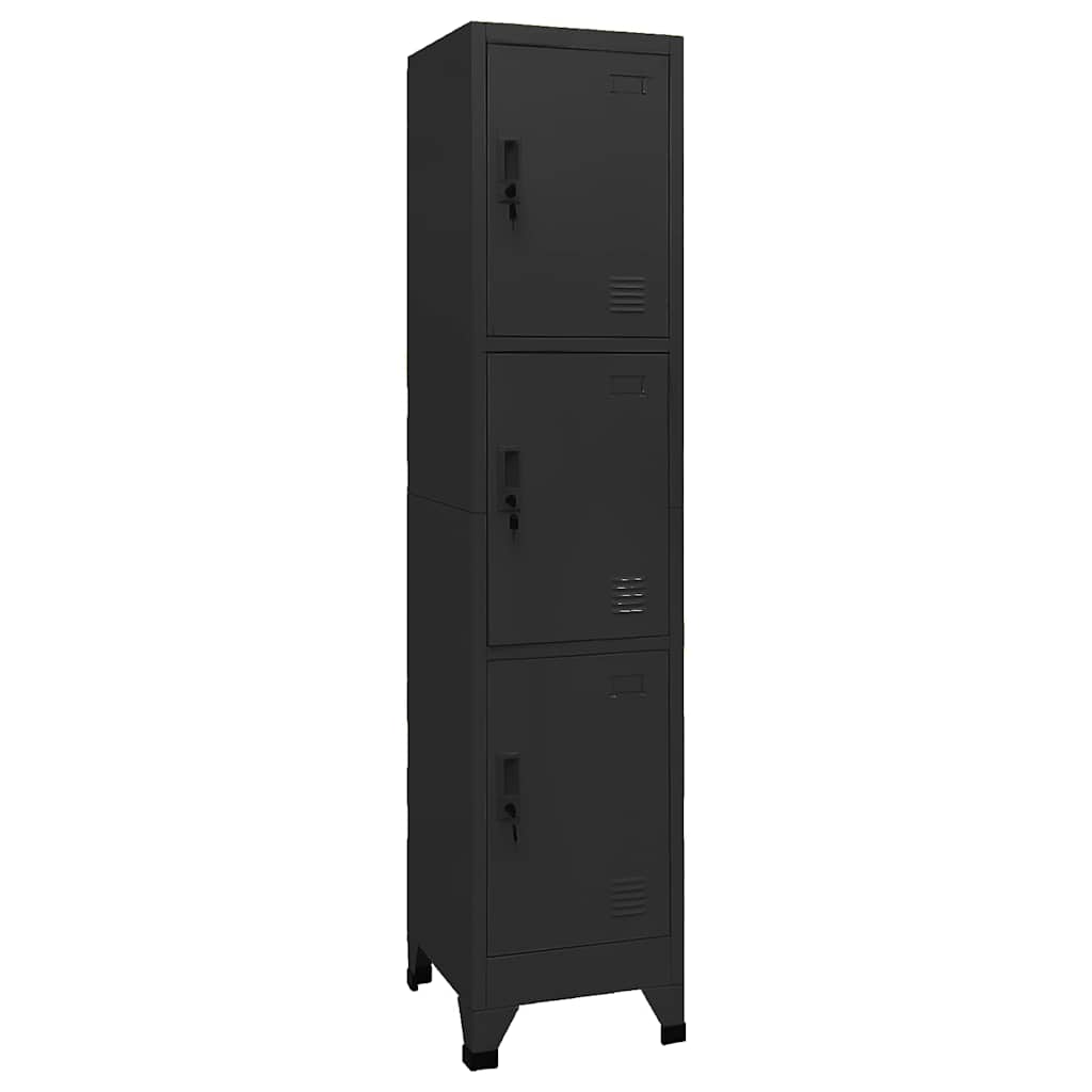 Vidaxl lockerkast 38x45x180 cm staal zwart