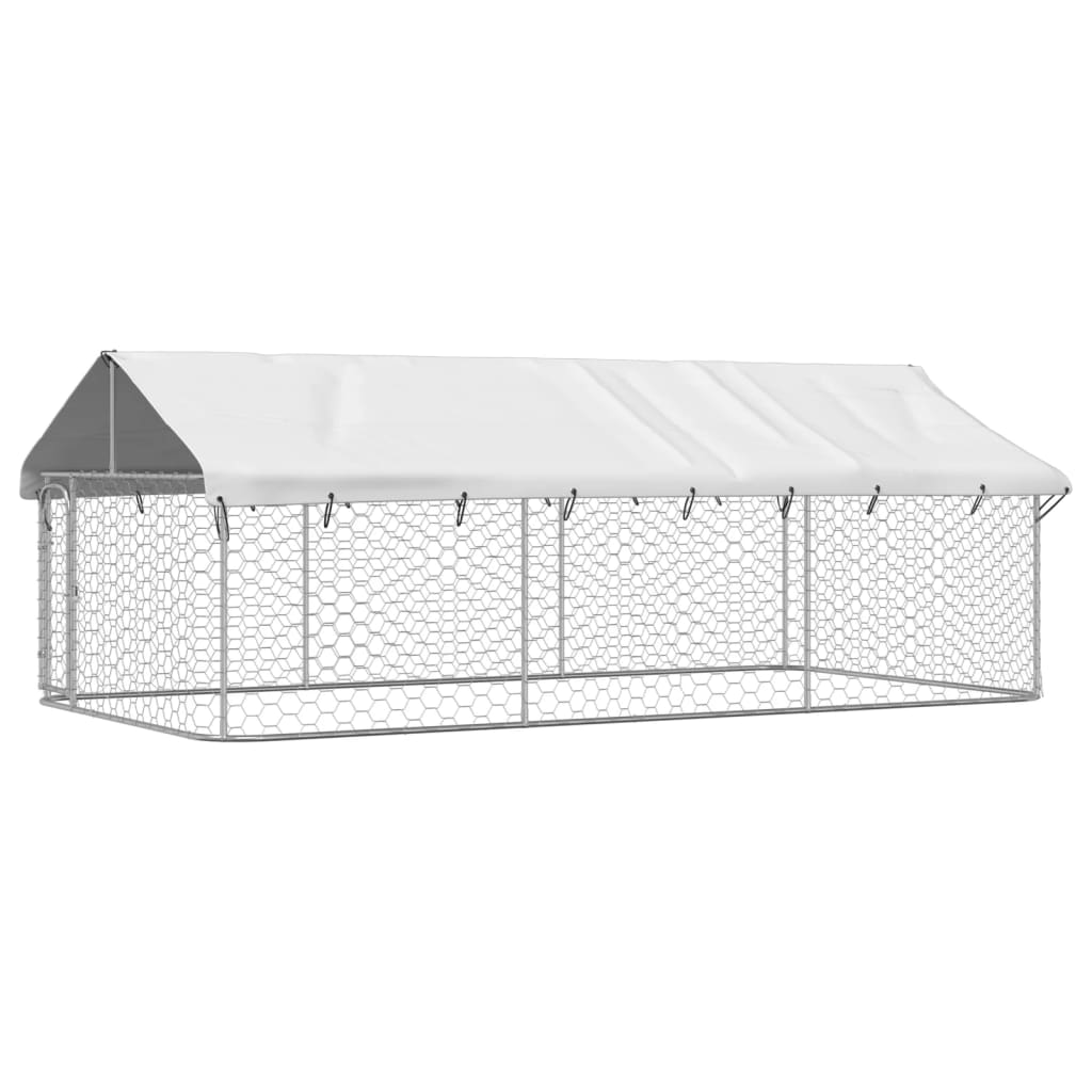 Vidaxl hundkennel för utanför med tak 400x200x150 cm