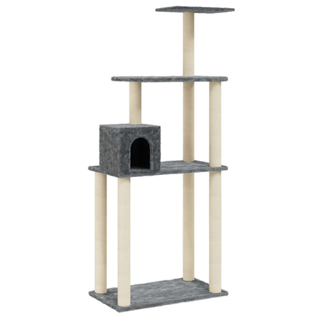 Vidaxl -Katzenkratzerpfosten mit Sisal -Kratzern 147 cm dunkelgrau