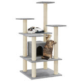 Vidaxl -Katzenkratzerpfosten mit Sisal -Kratzern 110 cm hellgrau