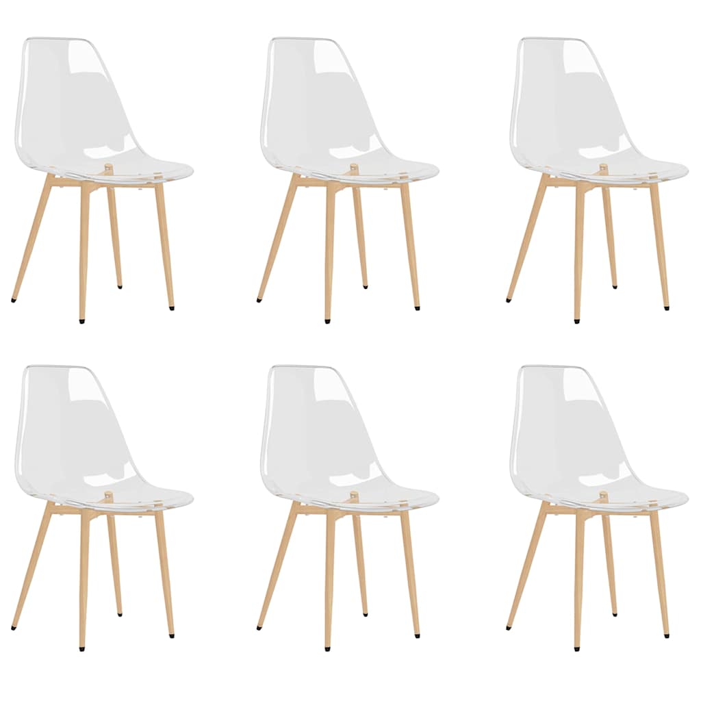 Vidaxl eetkamerstoelen 6 st pet transparant
