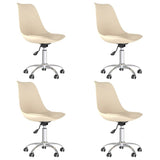 Vidaxl eetkamerstoelen 4 st draaibaar stof crèmekleurig