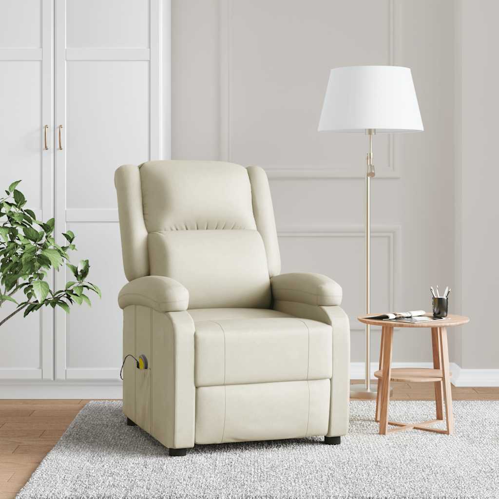 Vidaxl massagestoel kunstleer crèmewit