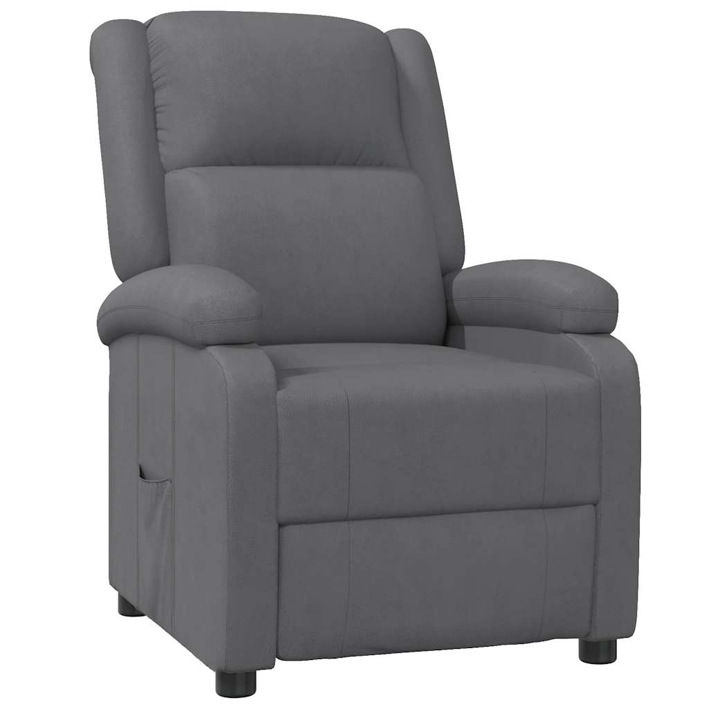 Vidaxl fauteuil verstelbaar kunstleer grijs