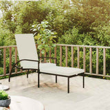 Vidaxl ligbed met voetensteun polyetheen rattan zwart