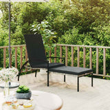 Vidaxl ligbed met voetensteun polyetheen rattan grijs