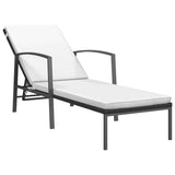 Vidaxl ligbedden 2 st met tafel poly rattan zwart