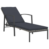 Vidaxl ligbedden 2 st met tafel poly rattan grijs