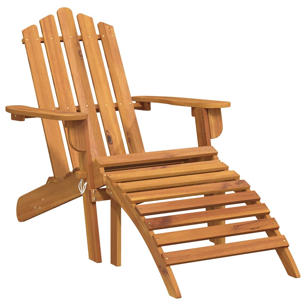 Vidaxl adirondack tuinstoel met voetensteun massief acaciahout