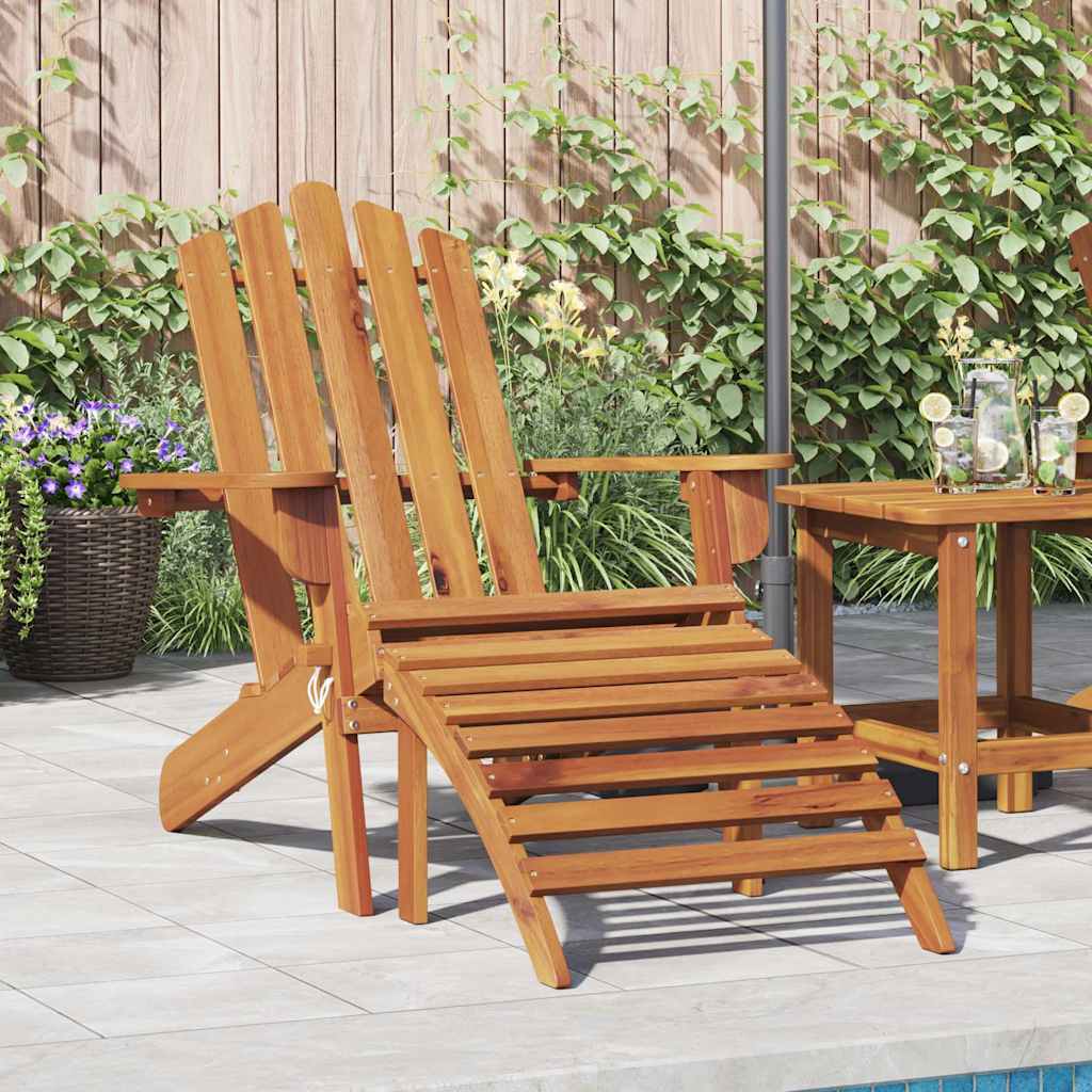 Vidaxl adirondack tuinstoel met voetensteun massief acaciahout