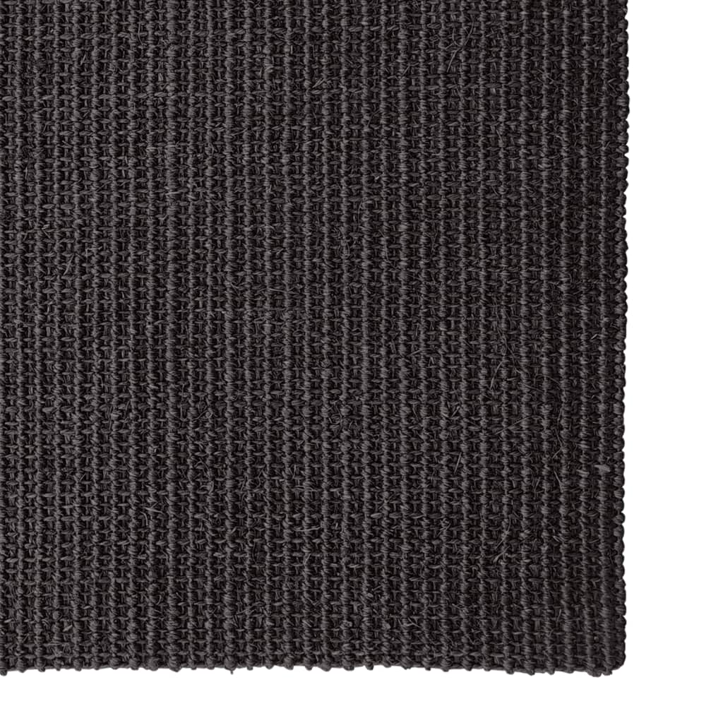 Vidaxl Teppich 66x200 cm Natural Sisal Schwarz