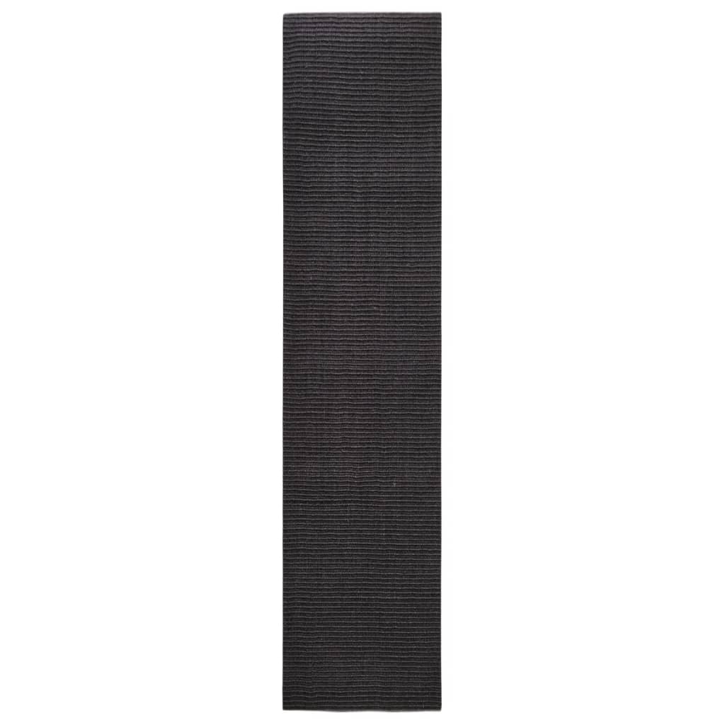 Vidaxl Rug 80x350 cm Natural Sisal Black