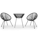Vidaxl 3-delige tuinset zwart