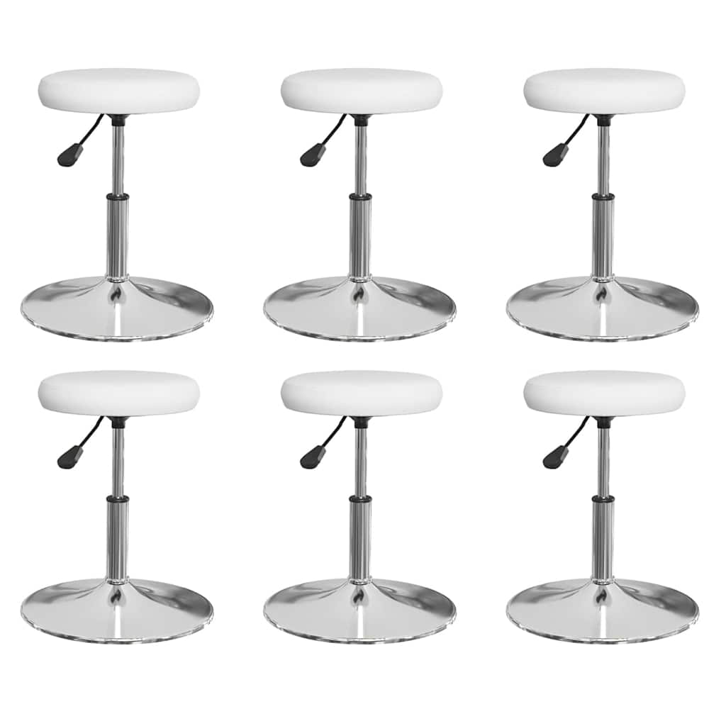Vidaxl eetkamerstoelen 6 st kunstleer wit