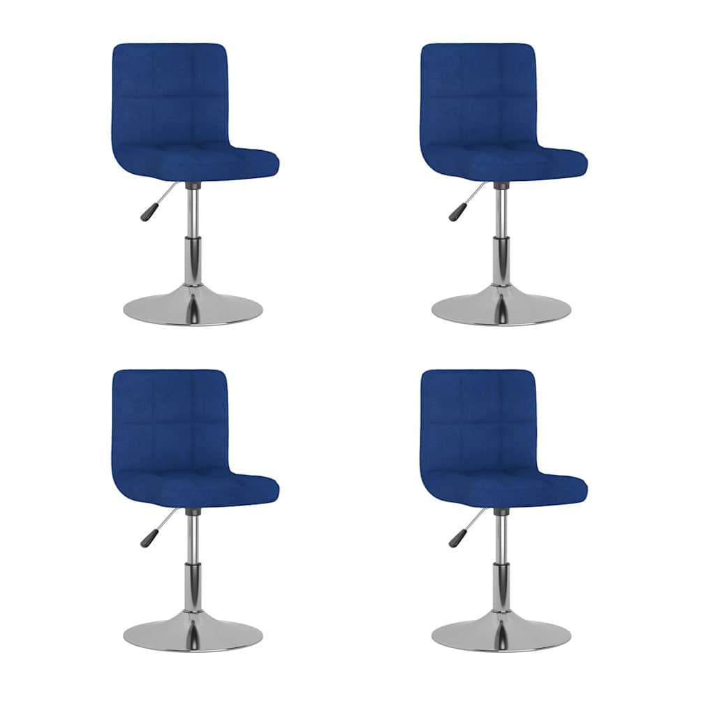 Vidaxl eetkamerstoelen draaibaar 4 st stof blauw