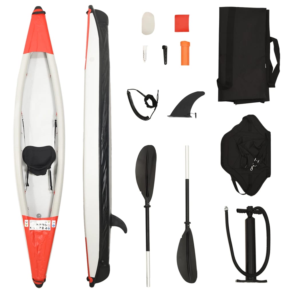 Vidaxl kayak gonflable 375x72x31 cm rouge polyester