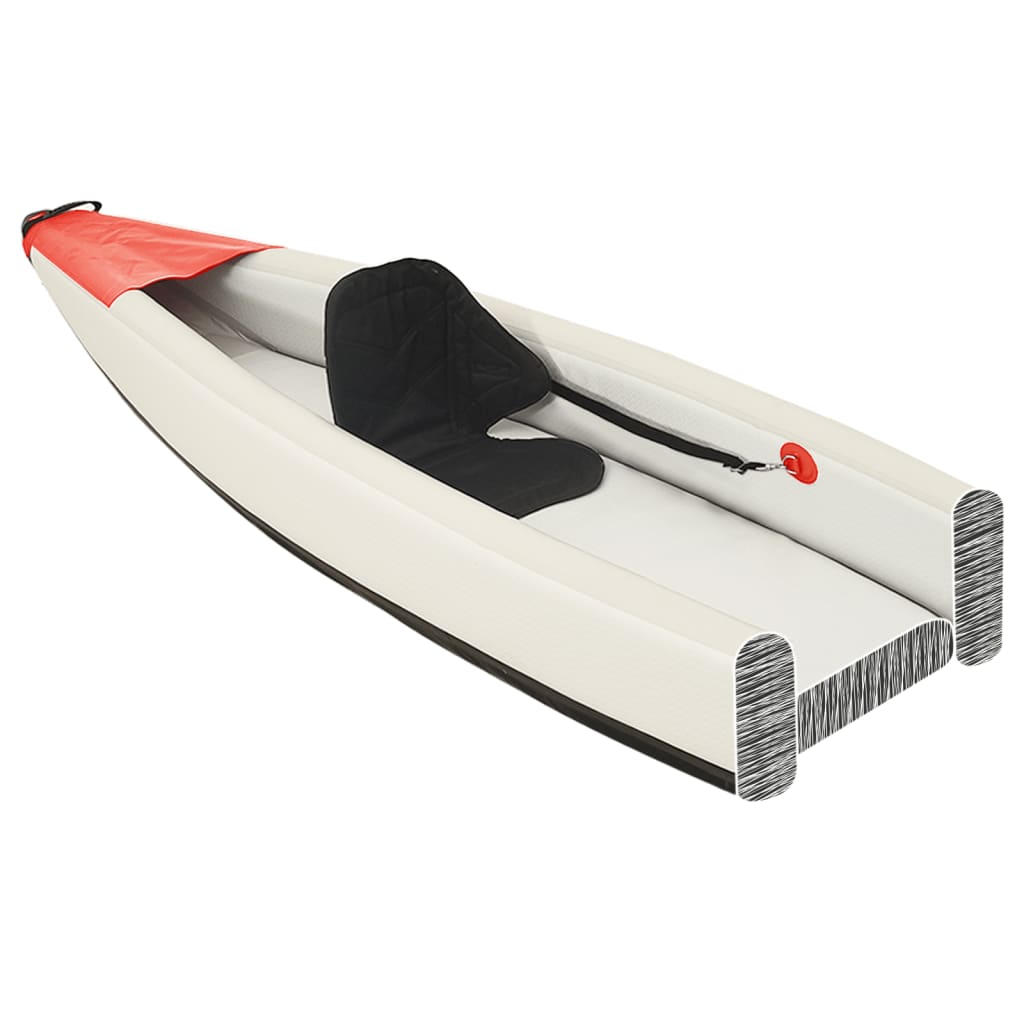 Vidaxl Kayak aufblasbar 424x81x31 cm Polyesterrot