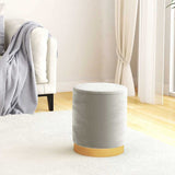 Vidaxl hocker met opbergruimte rond fluweel 31 x 37 cm lichtgrijs