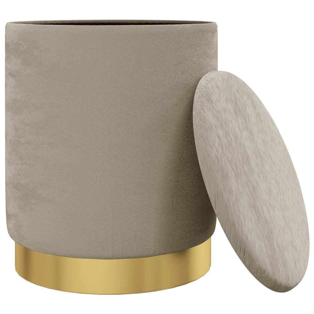 Vidaxl hocker met opbergruimte rond fluweel 31 x 37 cm donkergrijs