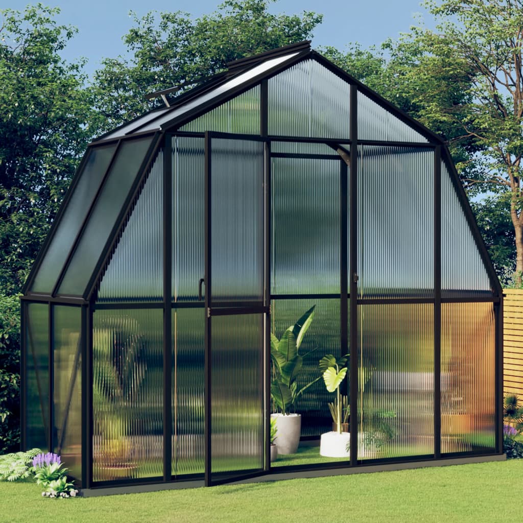 Vidaxl greenhouse with basic frame 3.3 m² aluminum anthracite -colored