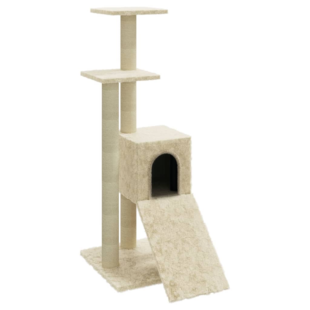 Vidaxl cat furniture with sisal scratching posts 92 cm cream -colored