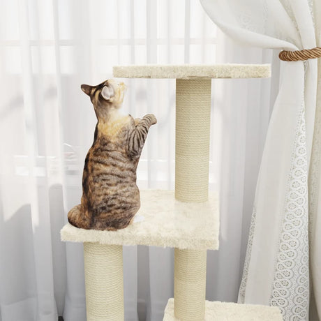 Vidaxl -Katzenmöbel mit Sisal -Kratzerposten 92 cm Creme -Colored