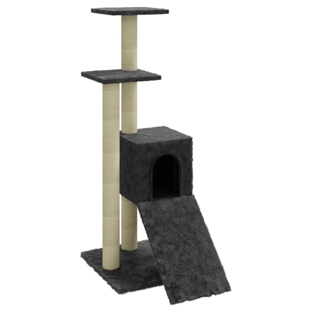 Muebles de gato de Vidaxl con postes de rascado de sisal 92 cm de gris oscuro