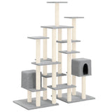 Vidaxl cat furniture with sisal scratching posts 145 cm light gray