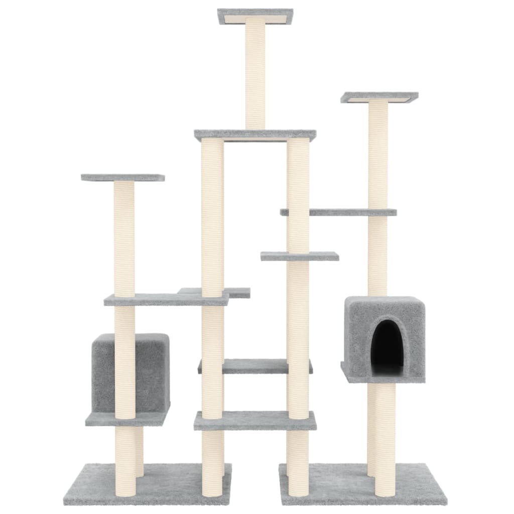 Vidaxl cat furniture with sisal scratching posts 145 cm light gray