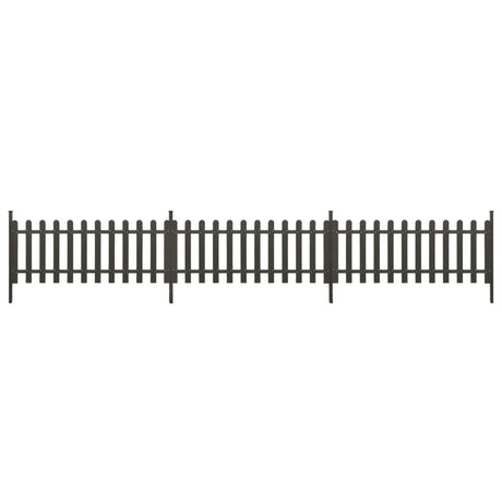 Vidaxl hek met palen 3 st 614x80 cm hkc