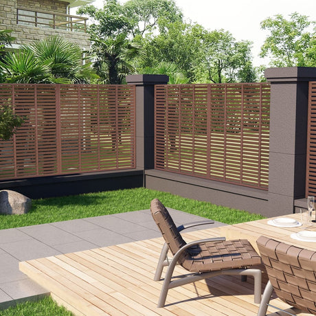 VIDAXL Louvre Schutting 180x180 cm HKC Brown