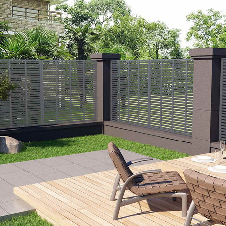 Vidaxl Lamellenhek 180x180 cm HKC Grau