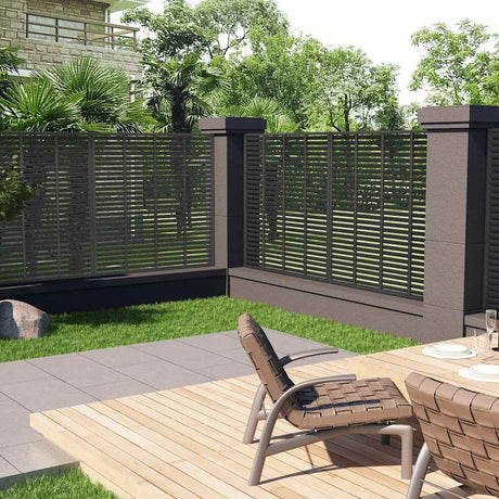 Vidaxl Lamellenhek 180x180 cm HKC Dunkelgrau