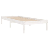 Vidaxl bedframe massief hout wit 75x190 cm