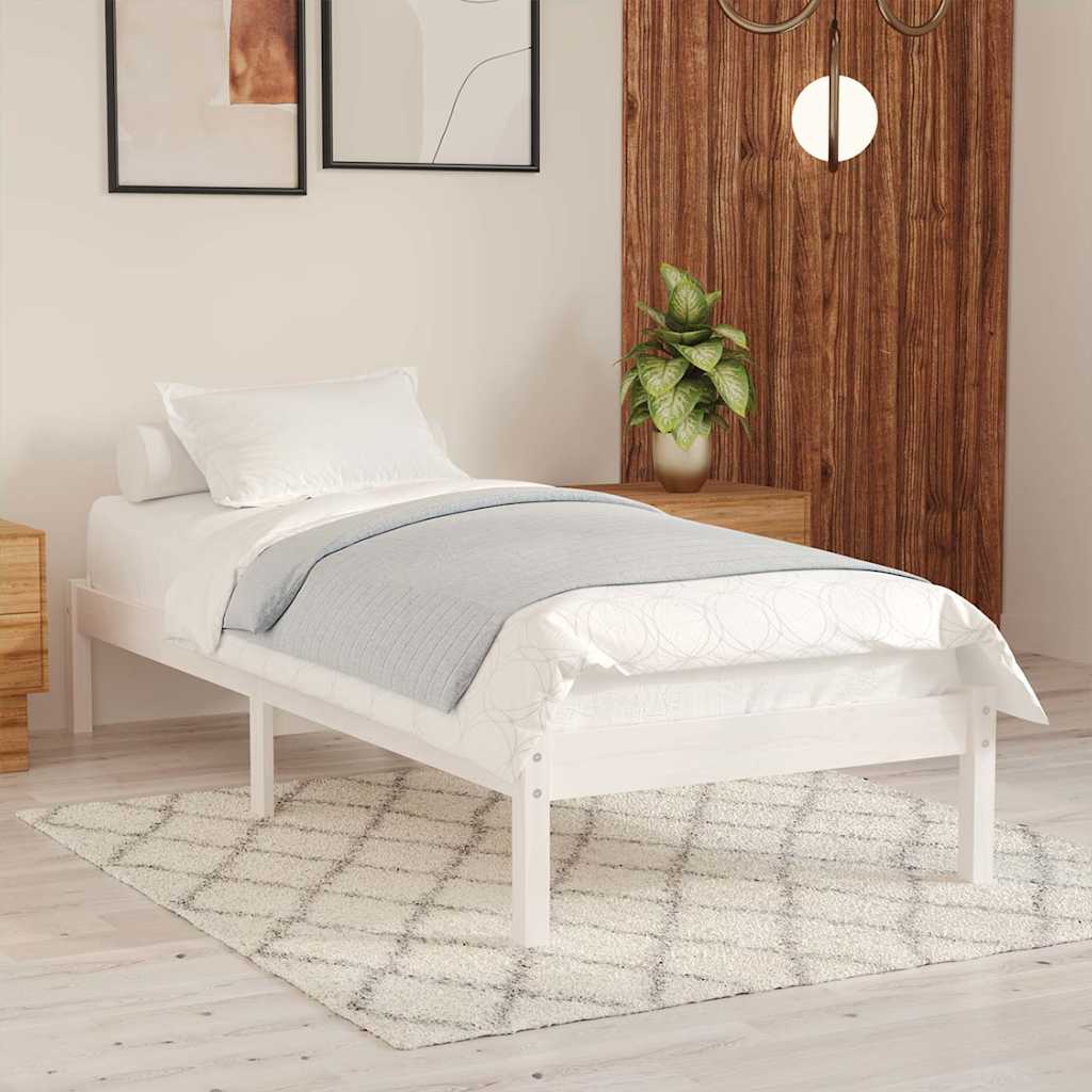 Vidaxl bedframe massief grenenhout wit 90x200 cm