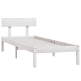 Vidaxl bedframe massief hout wit 75x190 cm