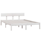 Vidaxl bedframe massief hout wit 120x190 cm