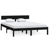 Vidaxl bedframe massief grenenhout zwart 135x190 cm
