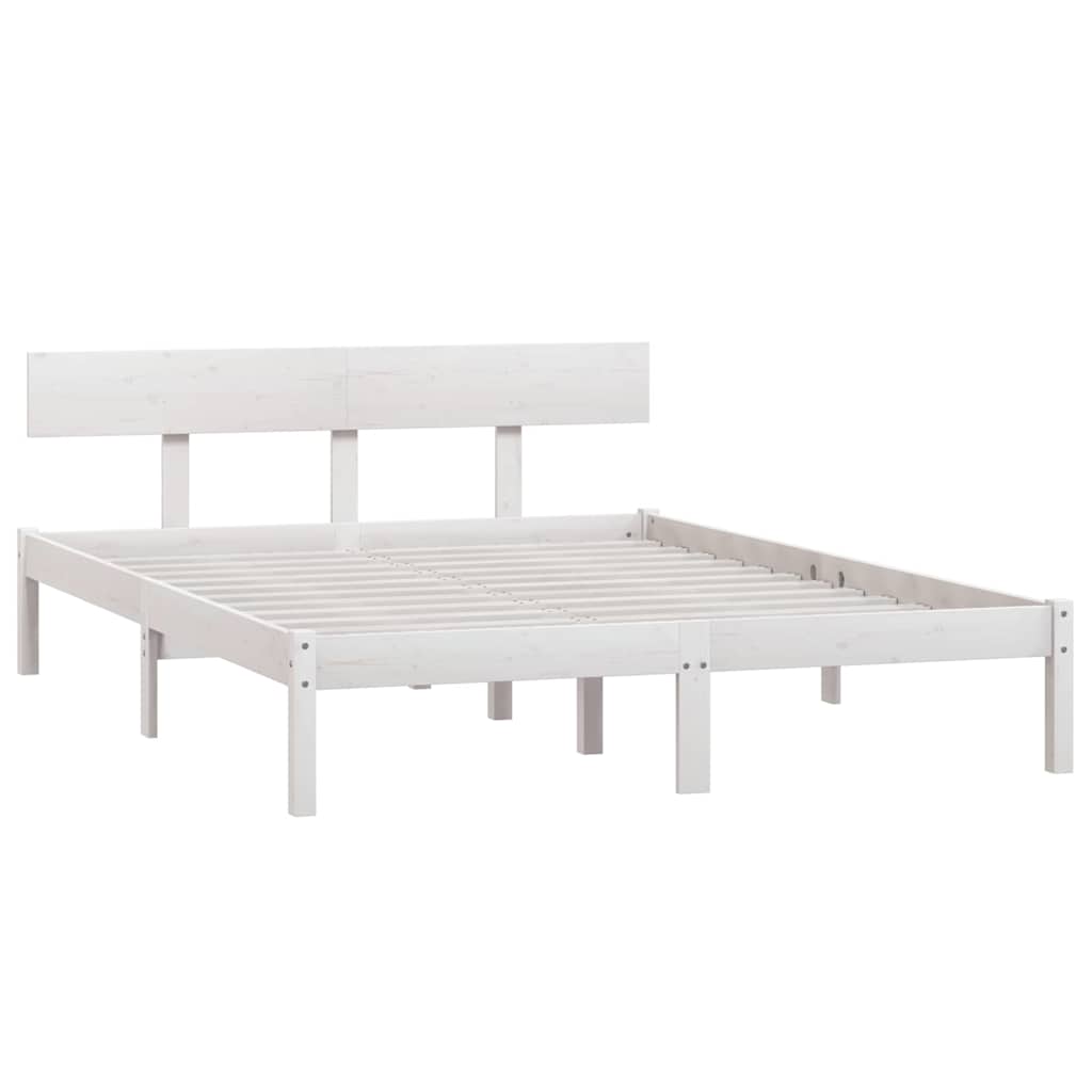 Vidaxl bedframe massief grenenhout wit 120x200 cm