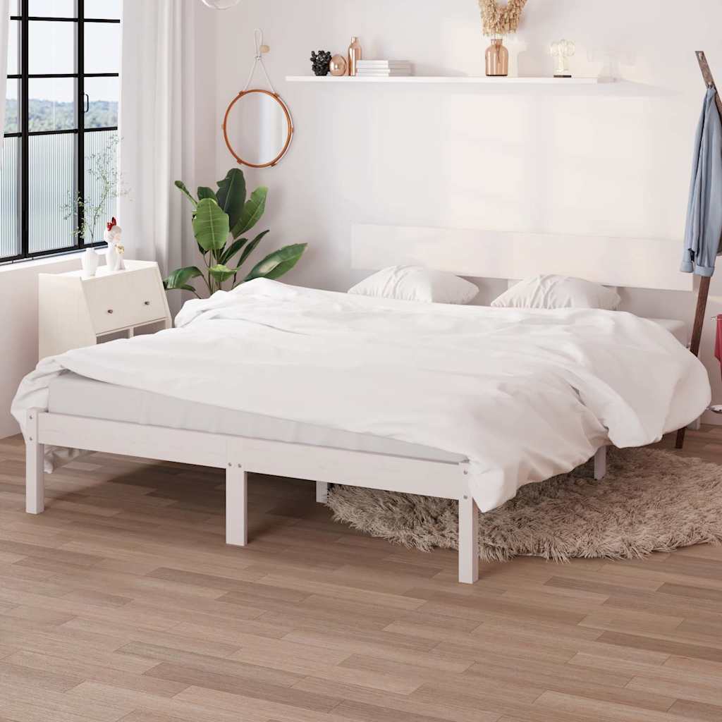 Vidaxl bedframe massief grenenhout wit 120x200 cm
