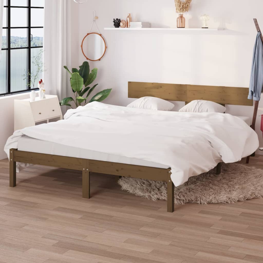 Vidaxl bedframe massief grenenhout honingbruin 120x200 cm