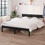 Vidaxl bedframe massief grenenhout zwart 120x200 cm