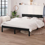 Vidaxl bedframe massief grenenhout zwart 140x200 cm