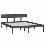 Vidaxl bedframe massief grenenhout grijs 200x200 cm