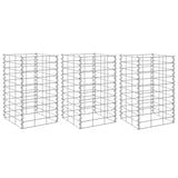 Vidaxl Gabion Pflanzer 3 ST erhöht 30 x 30 x 50 cm Eisen