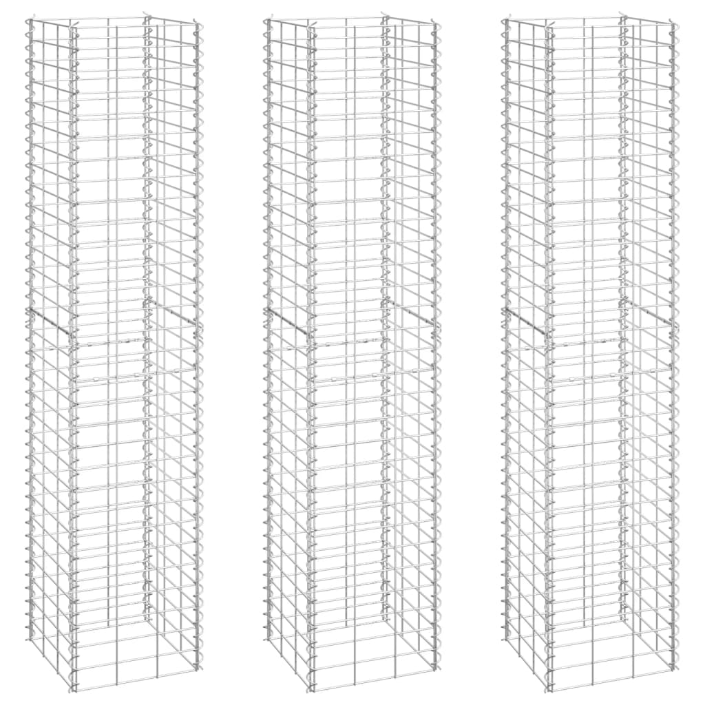 Vidaxl Schanskorf Planters 3. hævet 30x30x150 cm jern