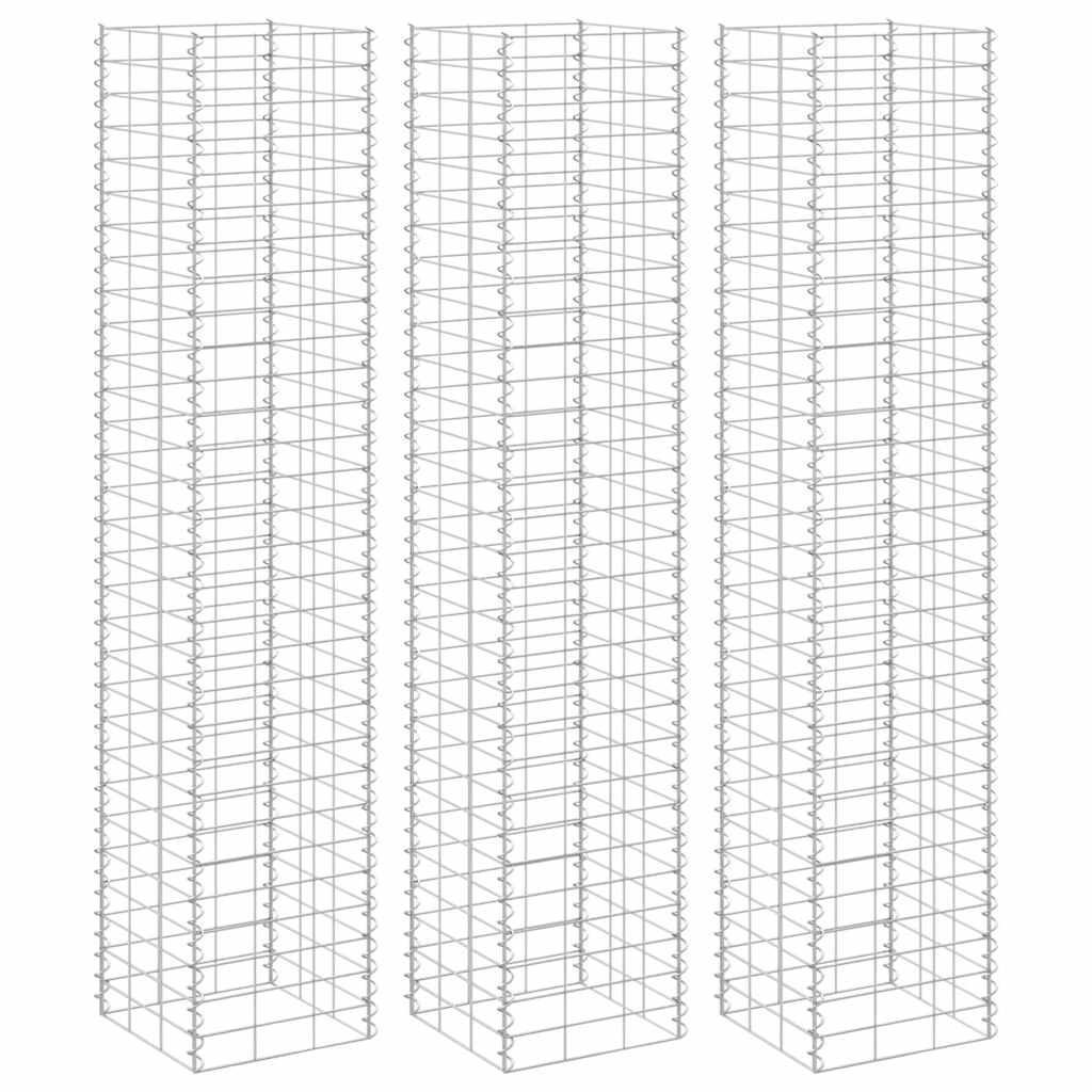 Vidaxl Schanskorf Pflanzer 3 ST erhöht 30 x 30 x 1550 cm Eisen