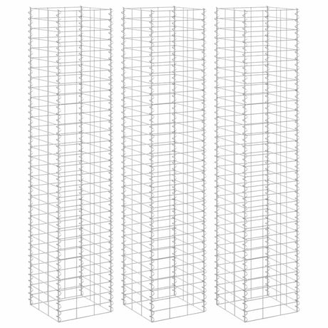 Vidaxl Schanskorf Pflanzer 3 ST erhöht 30 x 30 x 1550 cm Eisen