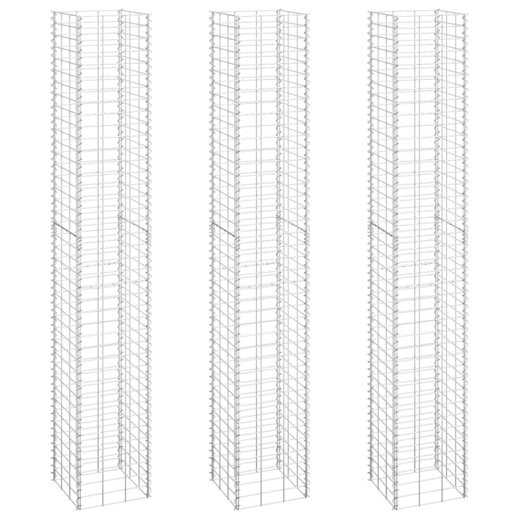 Vidaxl Schanskirf Planters 3 ST Dvignjen 30x30x200 cm železo